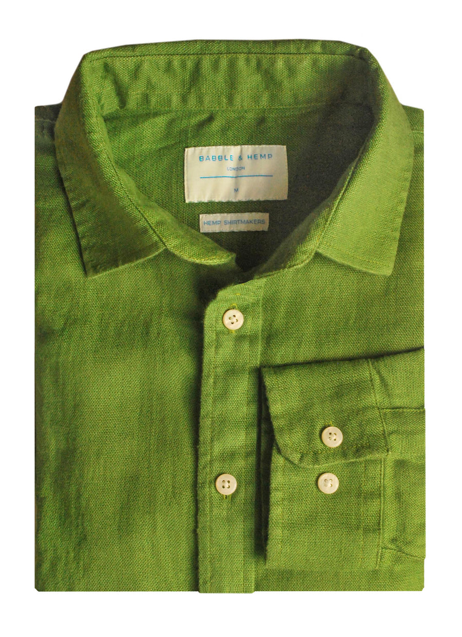 Kashgar Green Heavy Hemp Shirt
