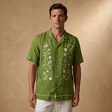 Salvia Bordada Cuban Hemp Shirt