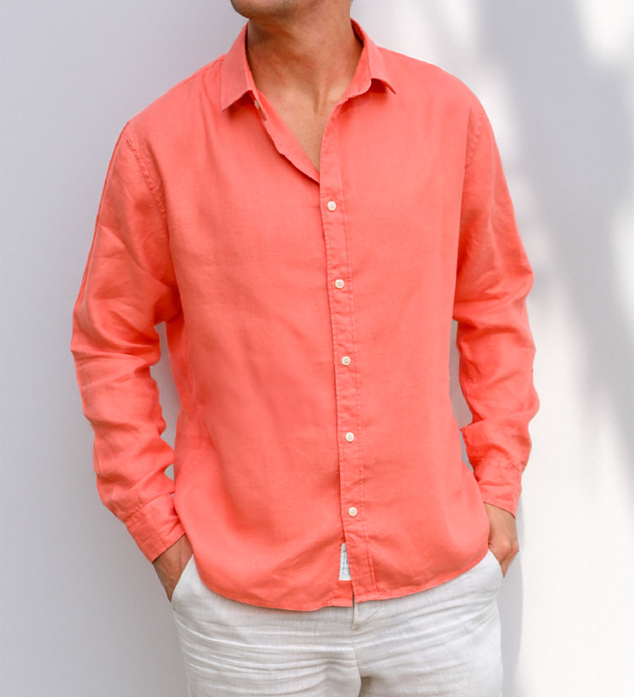 Palmyra Coral Hemp Shirt
