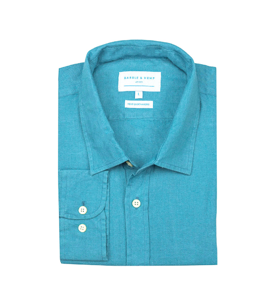 Petrol Blue Hemp Shirt