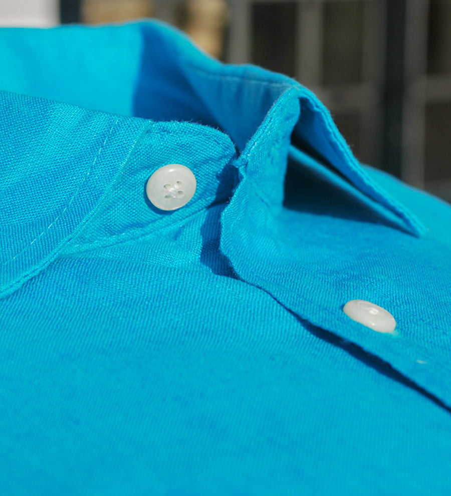 Petrol Blue Hemp Shirt