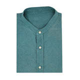 Shimla Blue Collarless Hemp Shirt