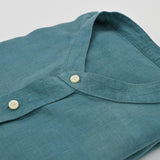 Shimla Blue Collarless Hemp Shirt