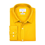Product shot of yellow hemp folded and laid on a white background