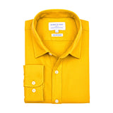 Product shot of yellow hemp folded and laid on a white background